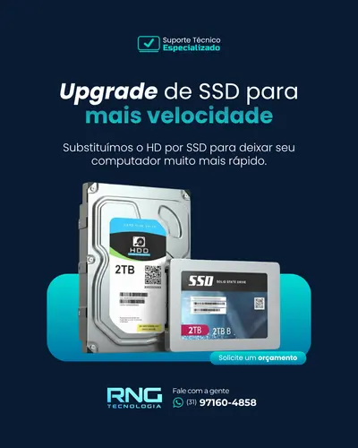 Arte da RNG Tecnologia: upgrade de SSD para mais velocidade