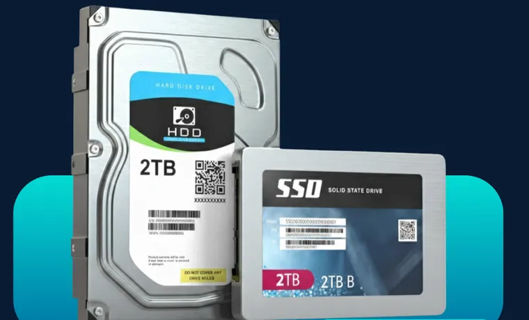 HD mecânico de 2 TB ao lado de um SSD de 2 TB